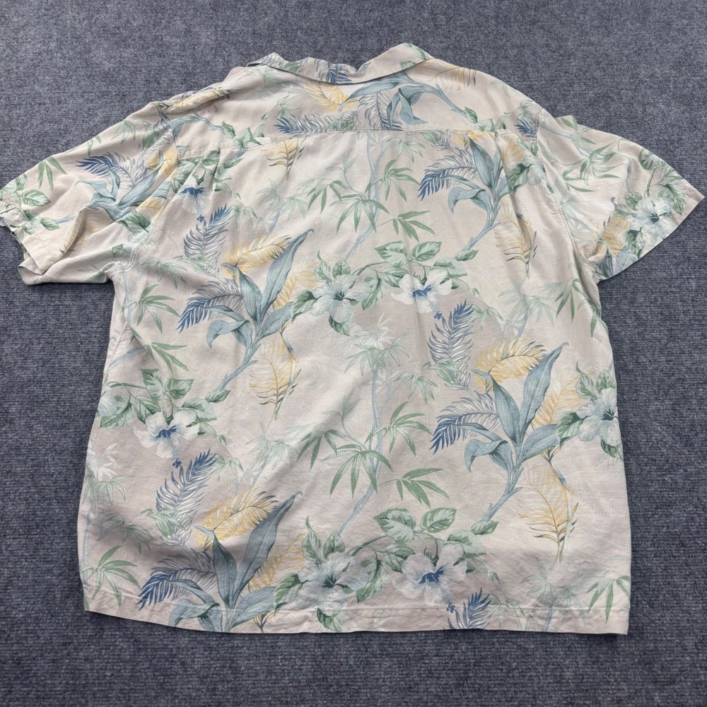 Tommy Bahama Button Down Shirt 3XL Beige Floral Silk Original Fit‎ Mens - Picture 4 of 7